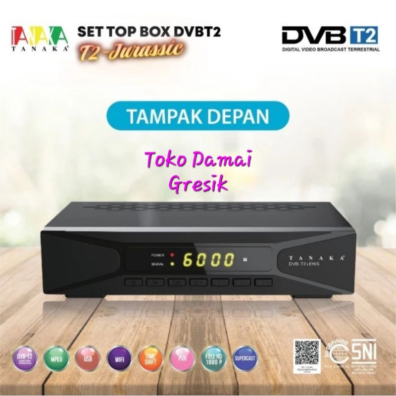 Tanaka Set Top Box STB DVB digital T2 Jurassic. TV box Tanaka STB PREMIUM. Body metal besi, 2 slot usb