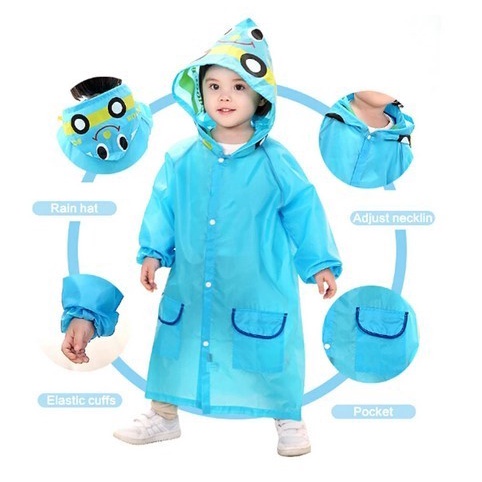 Jas Hujan Anak Laki Laki Perempuan TK SD Karakter Raincoat Jubah Hujan