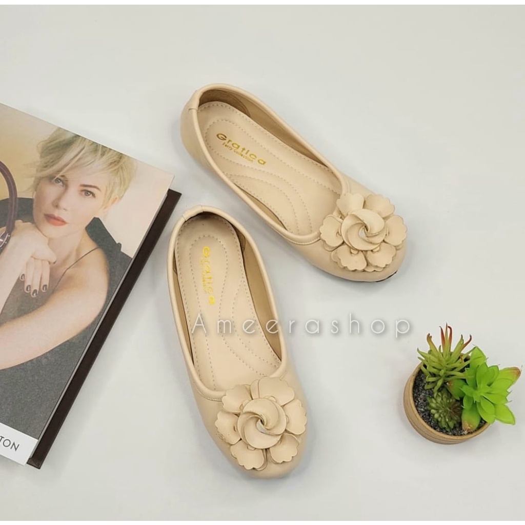 promo big sale 11-11 shope Flatshoes Sepatu Wanita FLOWER Gratica AP081