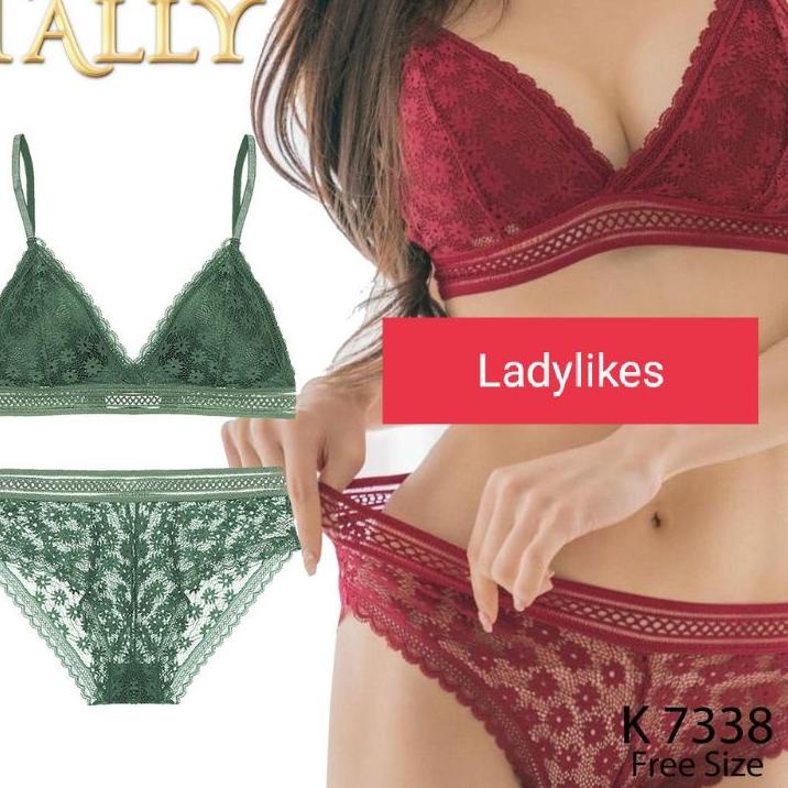 Diskon TALLY BRA SET - BH SET TANPA KAWAT CUP B 7338
