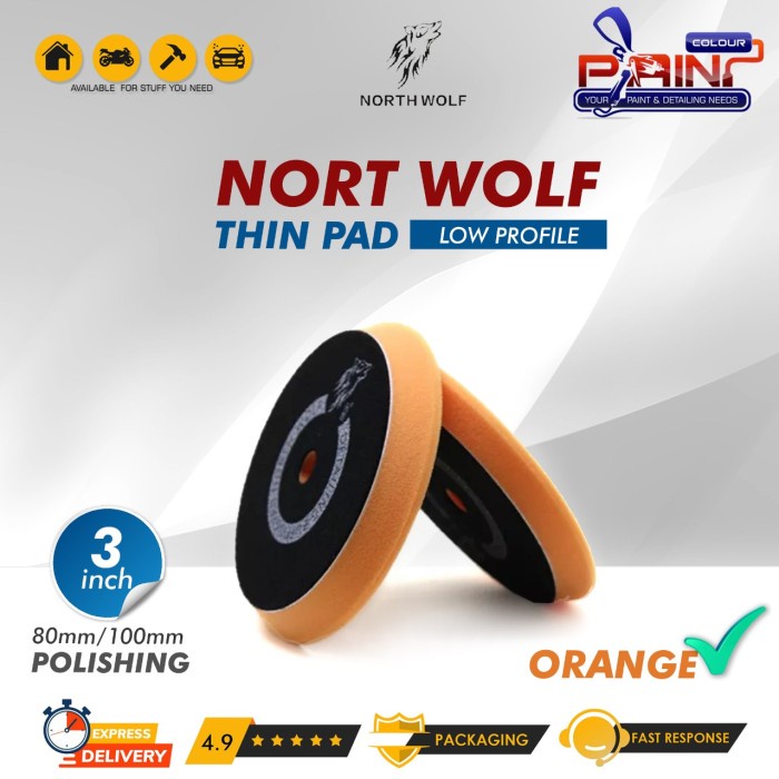 Thin Pad NORTHWOLF Polishing 3 inch Orange Busa Poles Mobil North Wolf