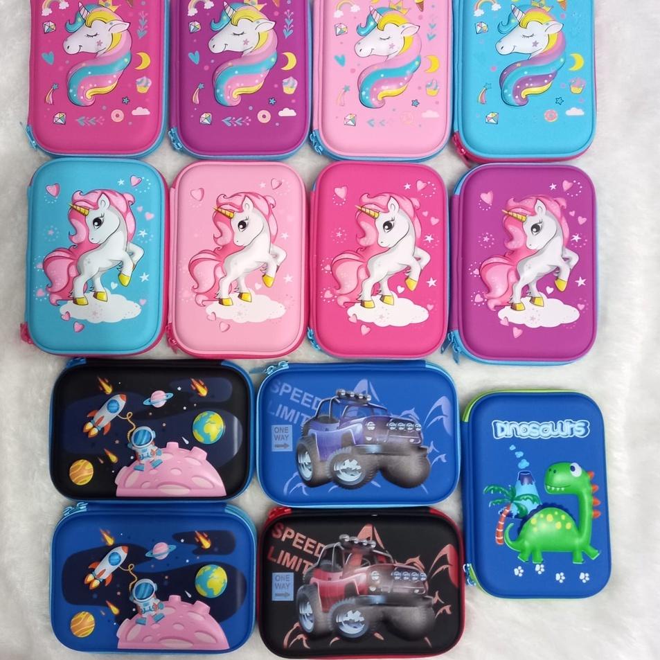 

[PRODUK IAEQA] COD, ready: Tempat pensil kotak pensil 3D Unicorn Hardtop Pencil Case tempat pensil mermaid KY8