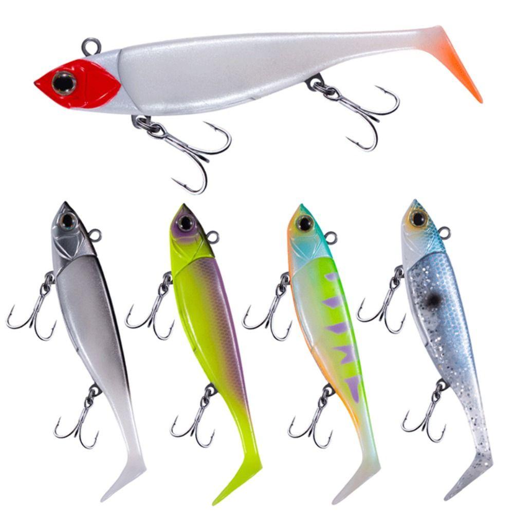 Top Soft bass Umpan T Tail Silikon Lalat Pancing Laut Memimpin Kait Kepala
