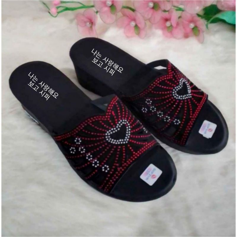 Sandal Wanita Calbi Model Terbaru 2022/Sandal Wedges Wanita Model Korean Style Terlaris