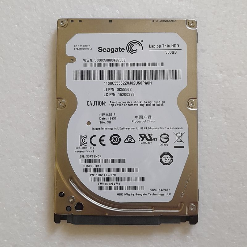Hardisk hdd laptop 500gb normal sentinel 100%