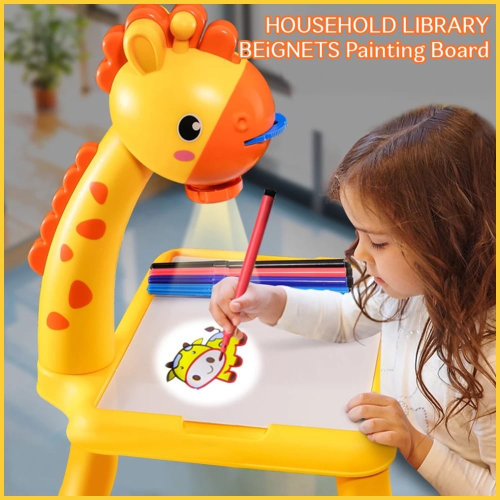 [ COD ] Mubarokkidstore - MAINAN ANAK PROJECTOR PAINTING - PAINTING LEARNING - MEJA MENGGAMBAR LUKISAN Meja Belajar Gambar Kreatif Anak
