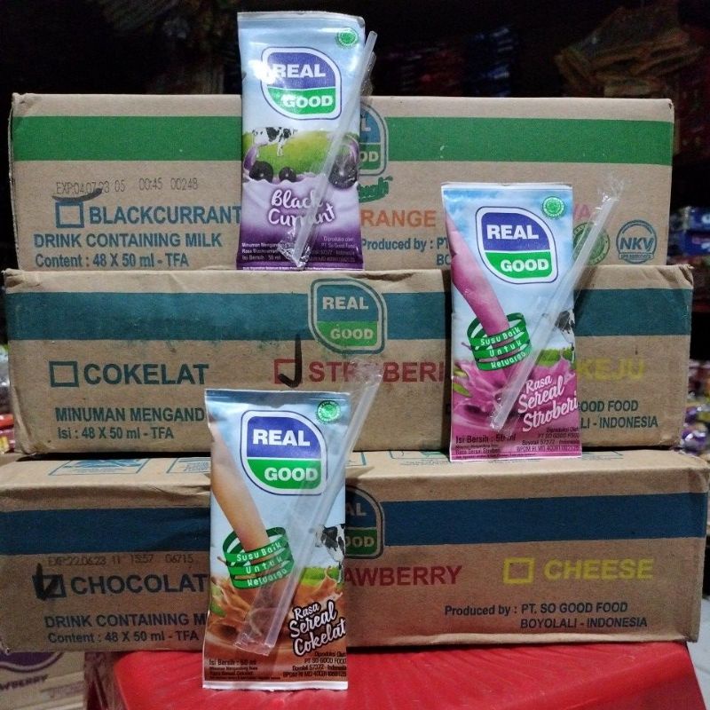 

REAL GOOD minuman mengandung susu harga paket 10pcs isi bersih@50ml