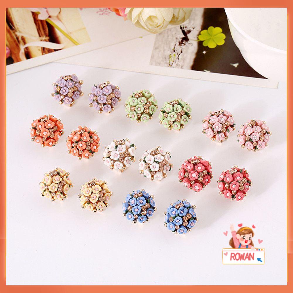 R-flower Earrings Kualitas Tinggi Porcelain Personalized Alloy Ear Stud