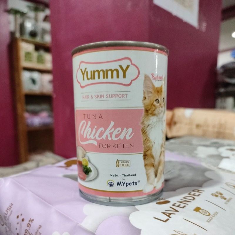 makanan basah kucing kitten yummy cat kaleng 400 gr - tuna chicken