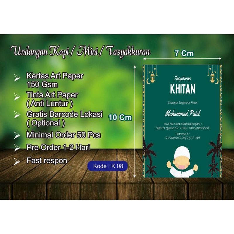 Undangan Khitan/kopi/mini/tasyakkuran