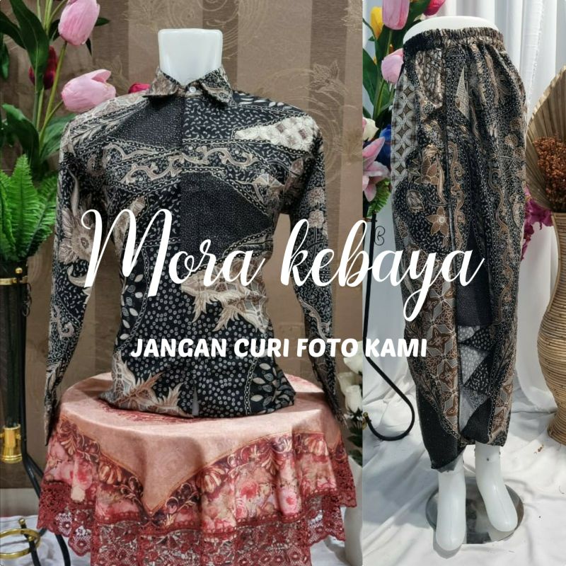 Couple kemeja batik rok lilit instan tingal pakaii