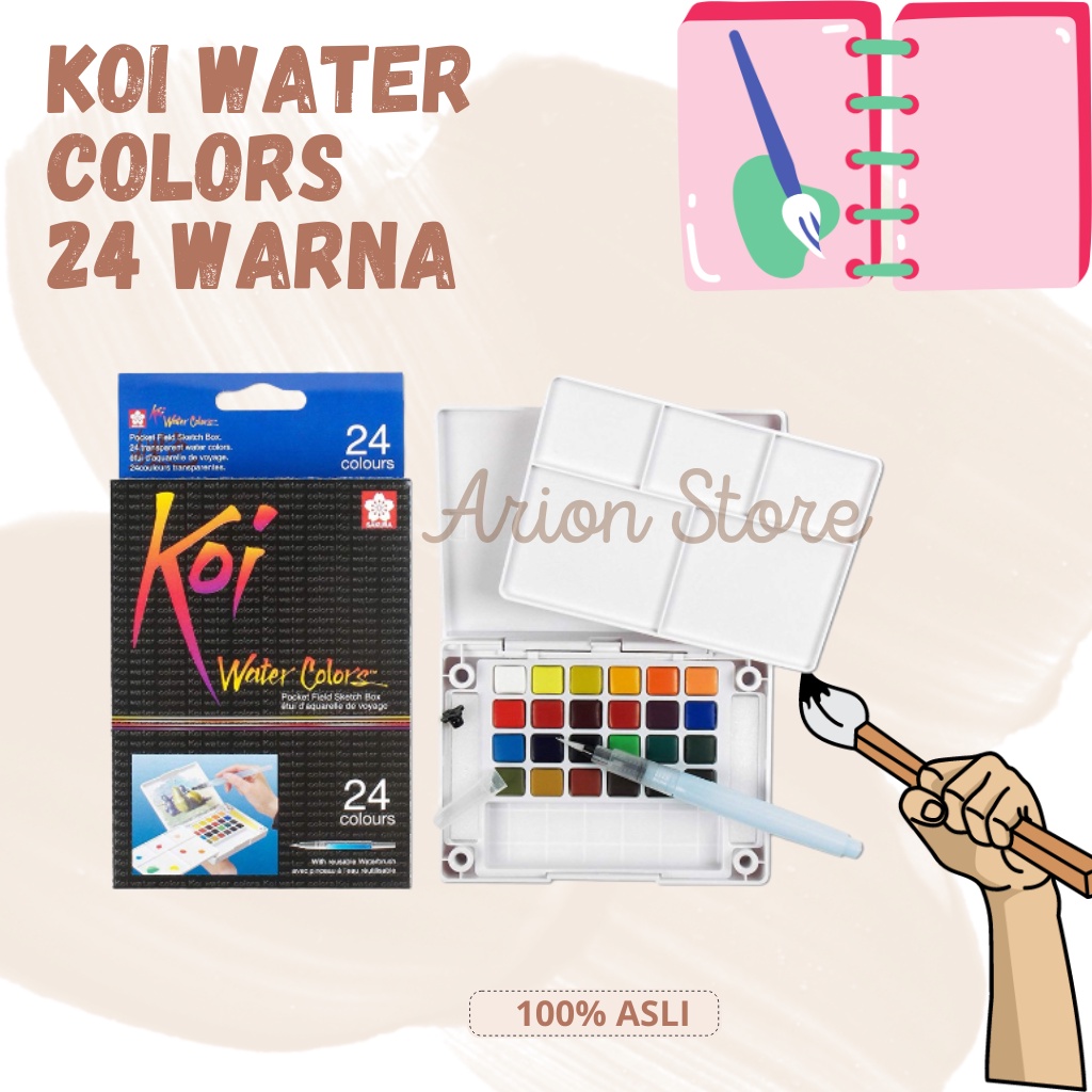 

[ARION STORE] Cat Air Water Colors 24 Warna KOI / Watercolors 24 Warna KOI [SET]