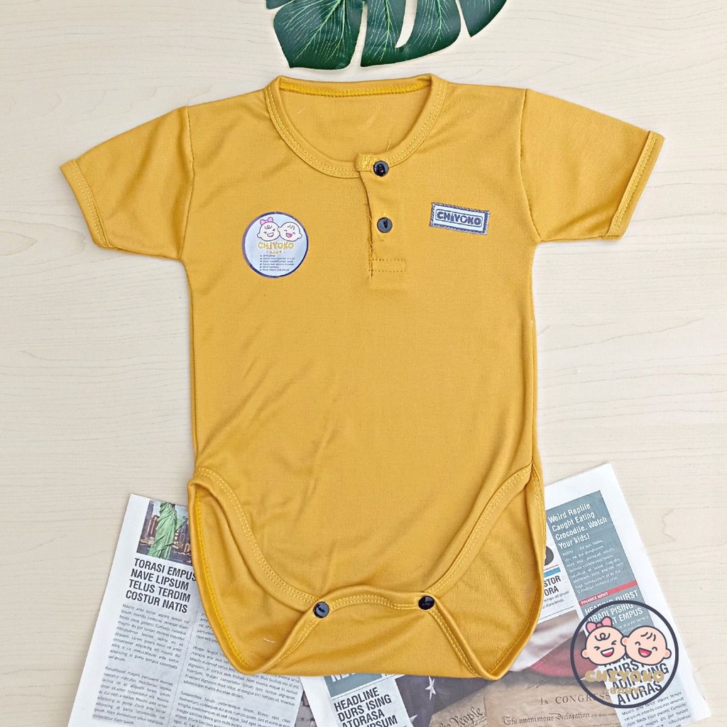 3 Pcs Jumper Bayi Jumpsuit Segitiga SERIAN MUSTARD Chiyoko Baby