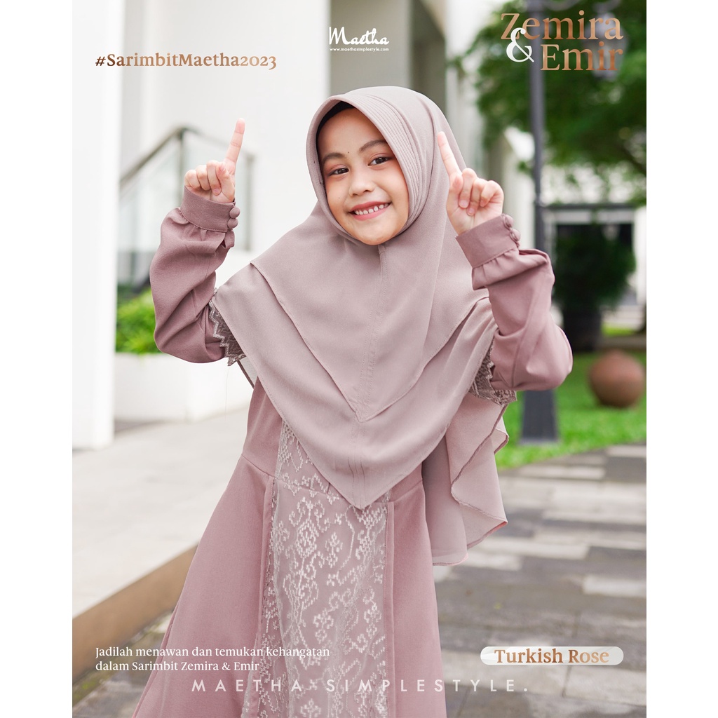 Maetha - Gamis Muslim Anak Zemira Series-Turkish Rose