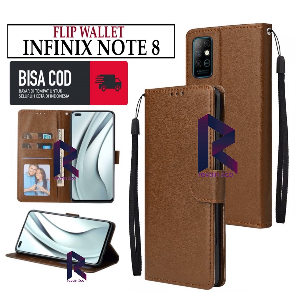 CASE INFINIX NOTE 8 FLIP WALLET LEATHER KULIT PREMIUM SARUNG BUKA TUTUP KESING HP FLIP CASE INFINIX NOTE 8