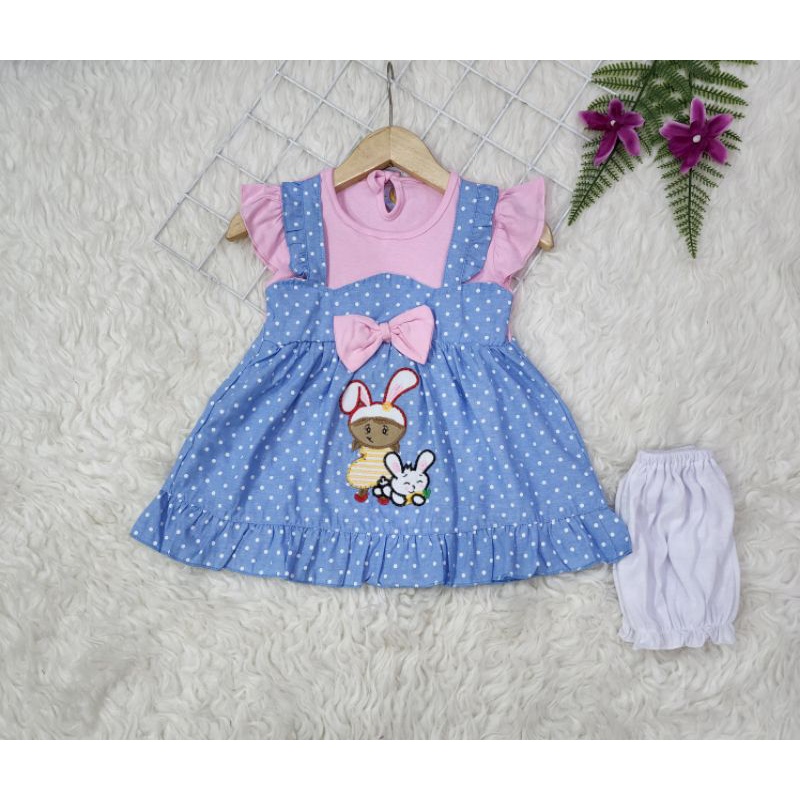 baju bayi perempuan set Dress bunny sweet