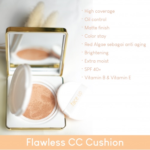 .FACE UP Flawless CC Cushion (New series of anti aging) with RED ALGAE [SINERGIA]