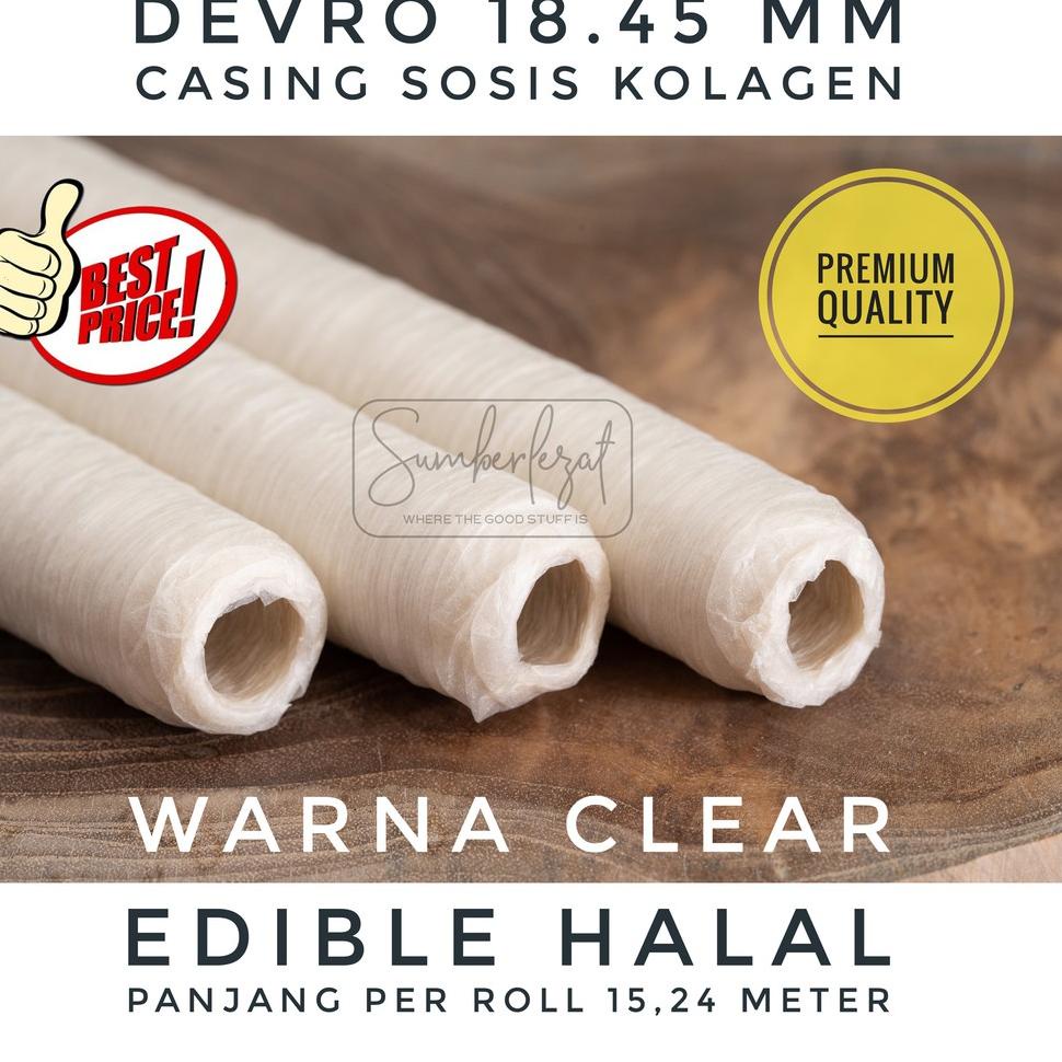

✨Terbaru✨ 18.45 mm CLEAR - Casing Kulit Selongsong Sosis Kolagen Collagen Colagen Edible Halal Food Grade !
