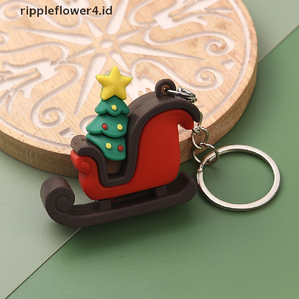 {rippleflower4.id} Christmas Series Santa Claus Pohon Natal Gantungan Kunci Untuk Ransel Liontin Boneka Rusa Lucu Gantungan Kunci Untuk Hadiah Teman Anak~