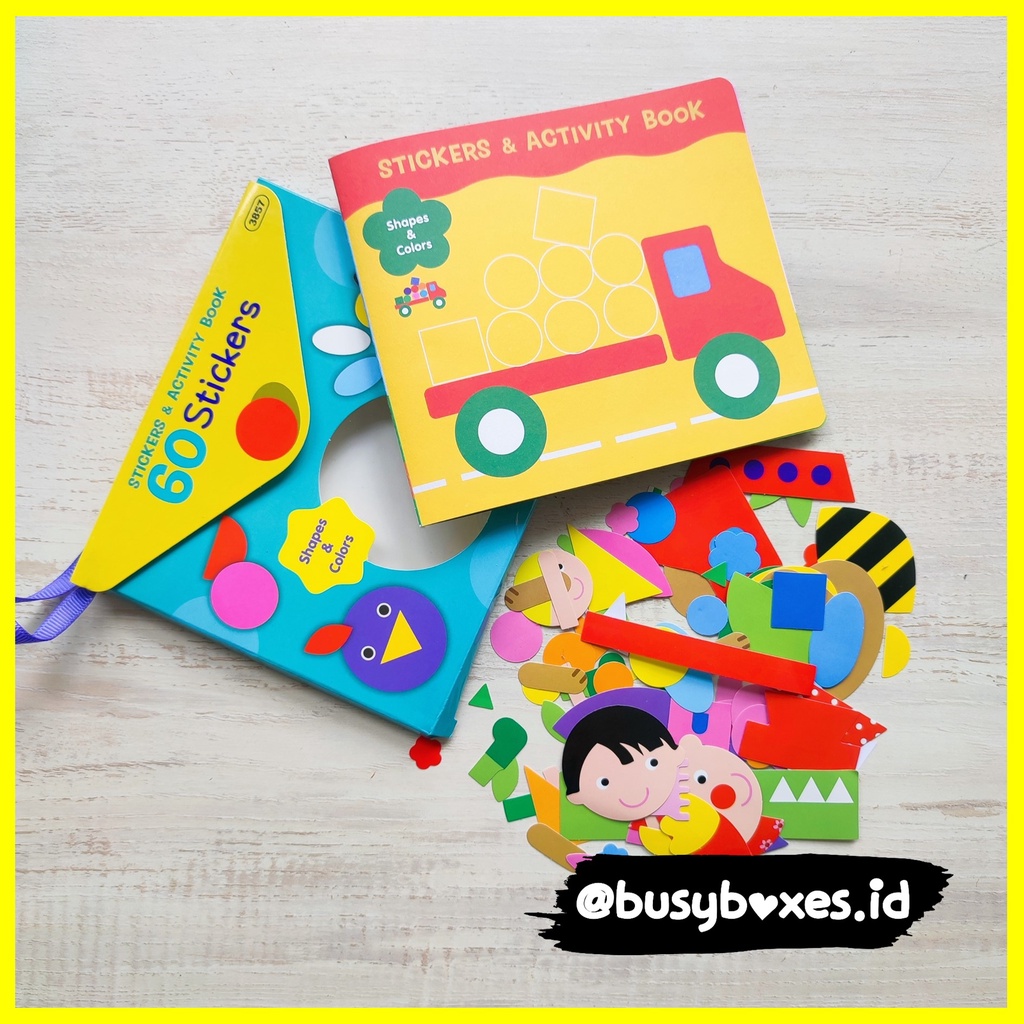 Busyboxes.id Mainan anak edukasi anak menempel tempel sticker reusable activity 1 2 3 tahun laki laki perempuan mainan edukasi - seri shape