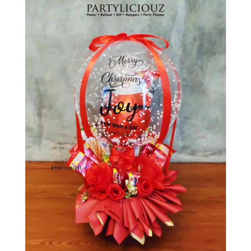 

SANTA SNOW INSIDE BALLOON/ SNACK NATAL/ KADO NATAL/ HADIAH NATAL