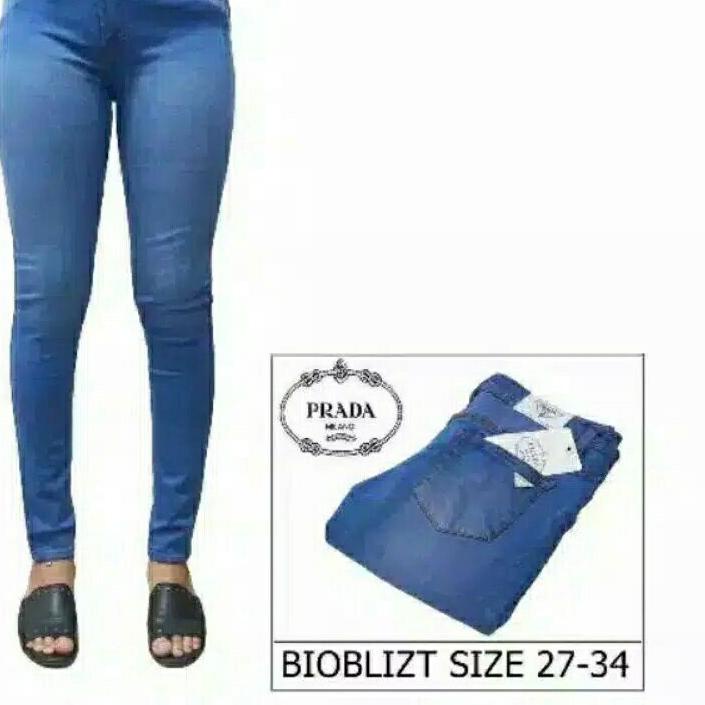 Star 4.4 prada hitam pekat /Celana Panjang Wanita  Pensil Stretch Skinny  Hitam/jeans prada/jeans pe