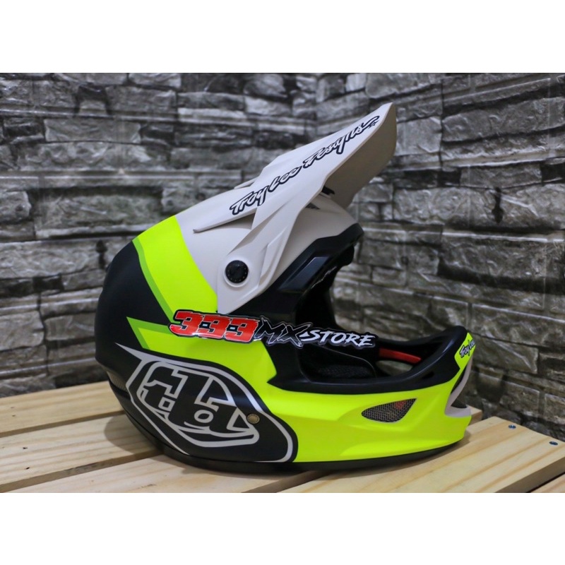 HELM SEPEDA DOWNHILL TLD D3 FIBERLITE VOLT FLO YELLOW HELM D3 ORIGINAL