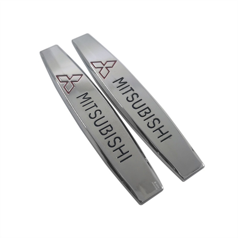 2x Metal RALLIART Mitsubishi Logo Mobil Auto Decorative Emblem Sticker Badge Decal Untuk Mitsubishi RALLIART