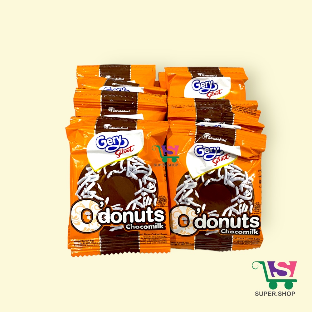 GERY O'Donuts Chocomilk (isi 24 pcs) . Coklat Biskuit Susu Gery O Donut