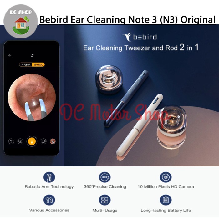 BEBIRD N3 PRO NOTE 3 ENDOSKOPI PEMBERSIH TELINGA TWEEZER ROD ENDOSCOPE