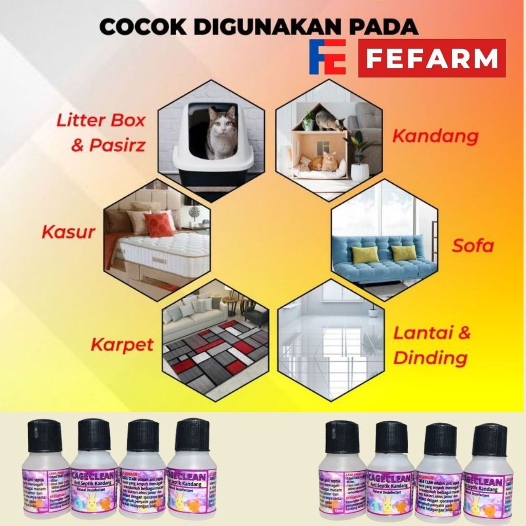 Desinfektan Kandang Kucing Anjing Anti Virus Bakteri Hewan Obat Desinfectan Disinfectan Ruangan FEFARM