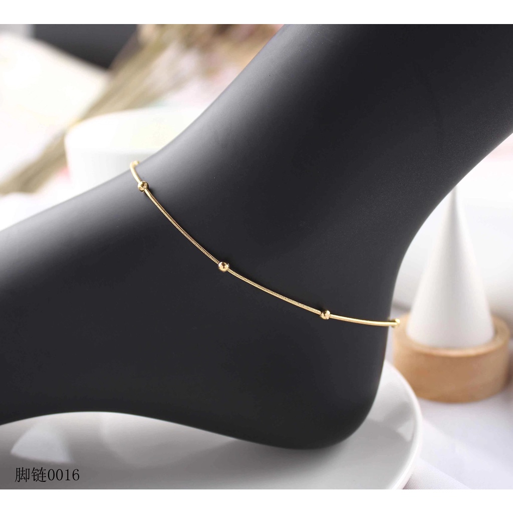 Set Titanium Kalung Dan Gelang Kaki Perhiasan Wanita 7347/0016