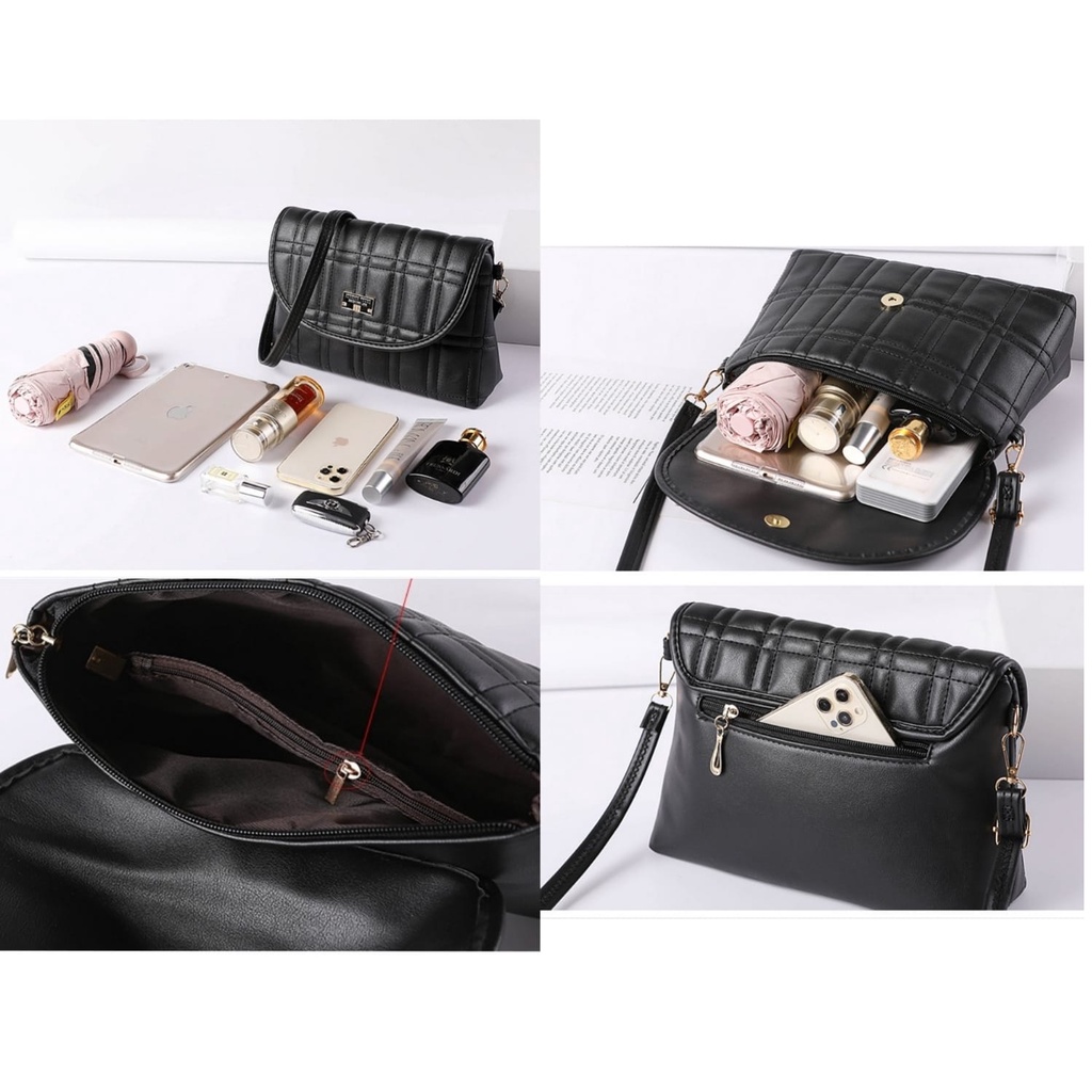 TAS SELEMPANG WANITA FOREVER YOUNG ORIGINAL WARDENIA KULIT HITAM IMPORT KOREAN SLING MURAH BAG REMAJA KEKINIAN CEWEK BRANDED BATAM SIMPLE TA716B5 CASUAL PREMIUM