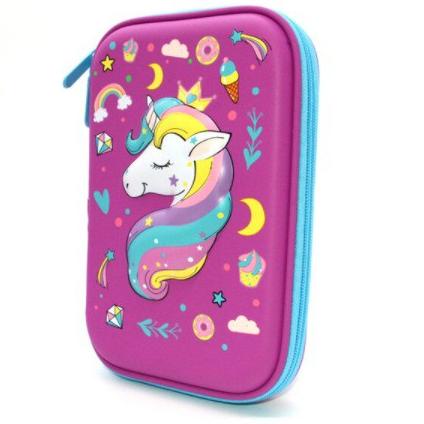 

(K-D4D(♥) Tempat pensil kotak pensil 3D Unicorn Pencil Case tempat pensil Unicorn Kepala kado anak perempuan unicorn lucu murah import berkualitas banyak diminati