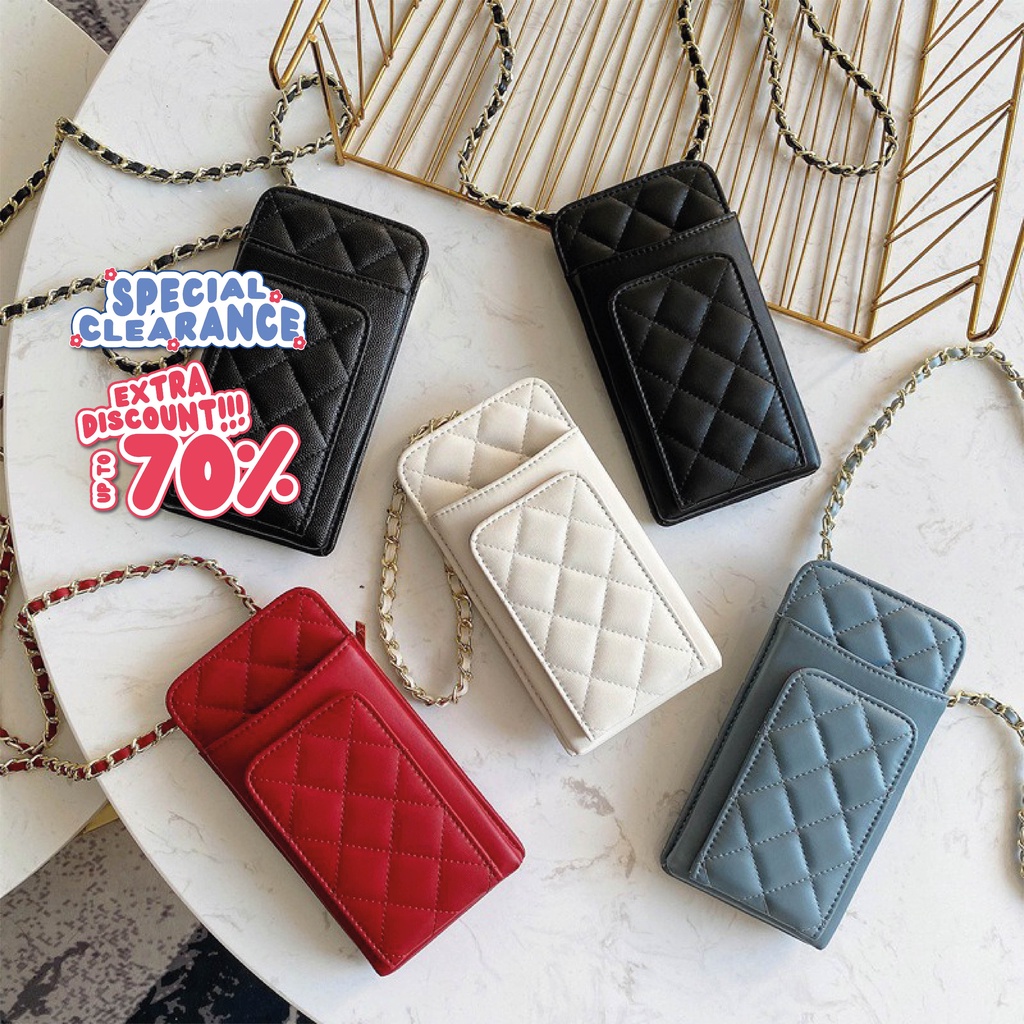 Lizzy Pocket Wallet bordir seleting belakang tali rantai NR