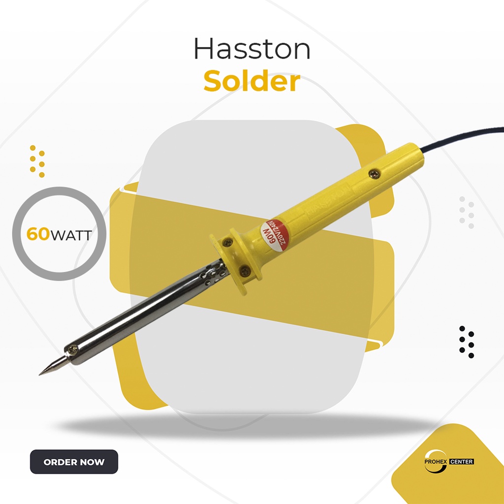 Solder Listrik 40 Watt Dan 60 Watt Hasston PROHEX Ujung Lancip