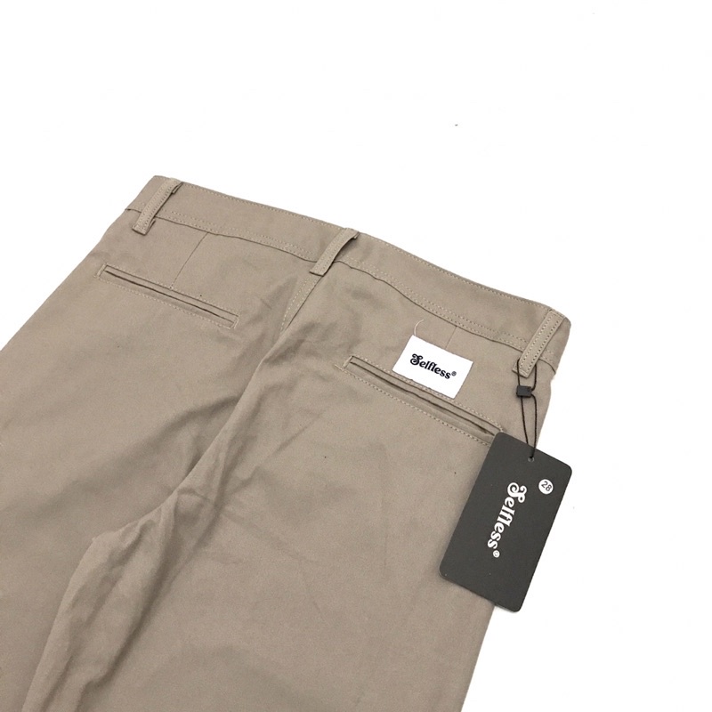 Selfless - Celana Chino Panjang Reguler Straight Loose Fit Standar Pria Fatigue Chino Work Pants Chinos Cinos Baggy Gober Komprang Kombor Panjang Pria Hitam Abu Hijau Army Mocca Cream