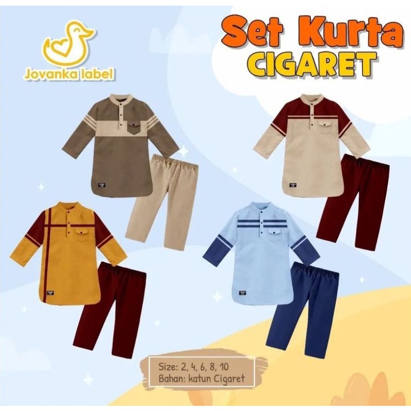 KOKO KEMKO SET KURTA CIGARET  2/4/6/8/10 TAHUN JOVANKA LABEL