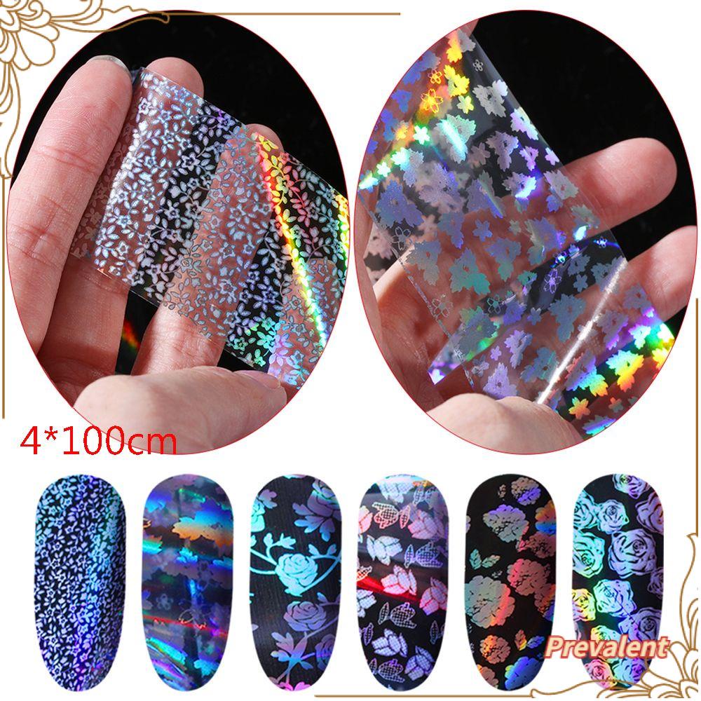 Preva Stiker Nail Art Kuku Wanita Manicure Decor Laser Transfer DIY Art Tips Hologram Starry