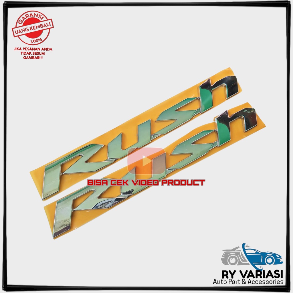 Emblem Rush original Toyota Rush/ Tulisan Logo Merk RUSH