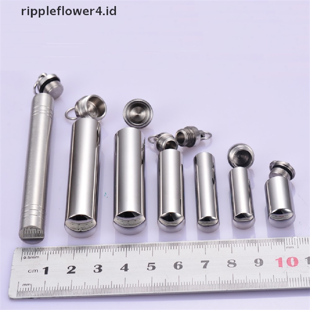 {rippleflower4.id} Botol Stainless Steel Cremation jewelry Tabung Silinder Abu Guci Liontin Kalung~