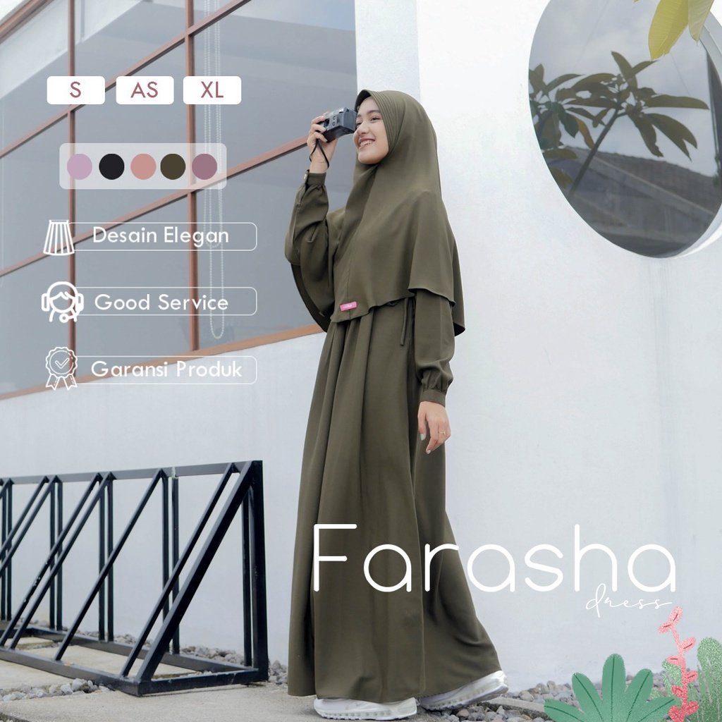 Naisha Official / Farasha Dress / Dress Premium / Dress Terbaru / Dress Simple / Dress Kondangan / G