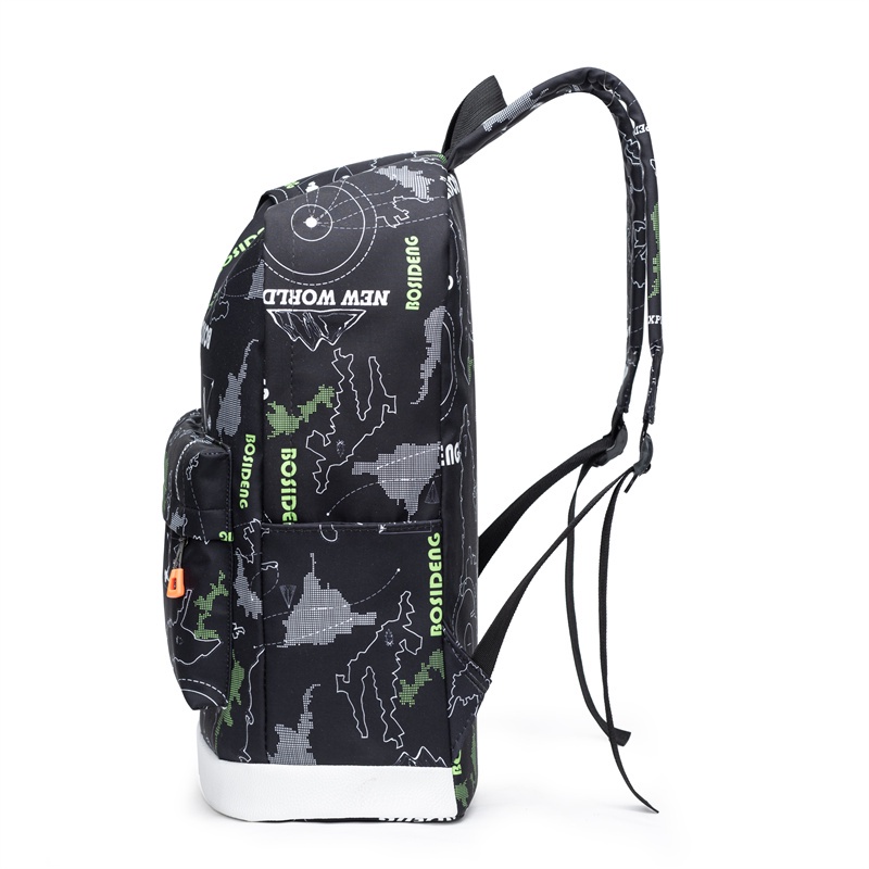 Highland Tas Ransel Pria Tahan Air Casual Tas Punggung Hitam Cowok Sekolah Keren Fashionable Trendy TR810