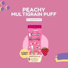 Peach multigrain puffs with strawberry
