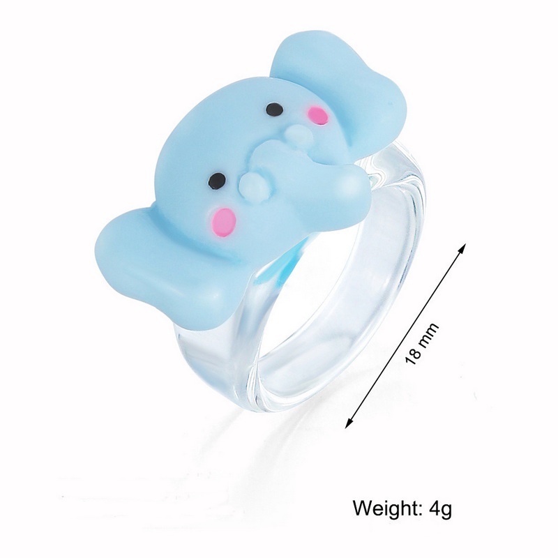 [Harga Grosir] Untuk Anak Gadis Anak Hewan Cincin Animal Zoo Meeting Fun Rings Square Acrylic Ring Indah Perhiasan Aksesoris Couple Ring Kartun Cincin Lucu Fashion