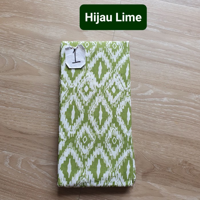 Kain Kain Batik Garutan Warna Hijau Lime