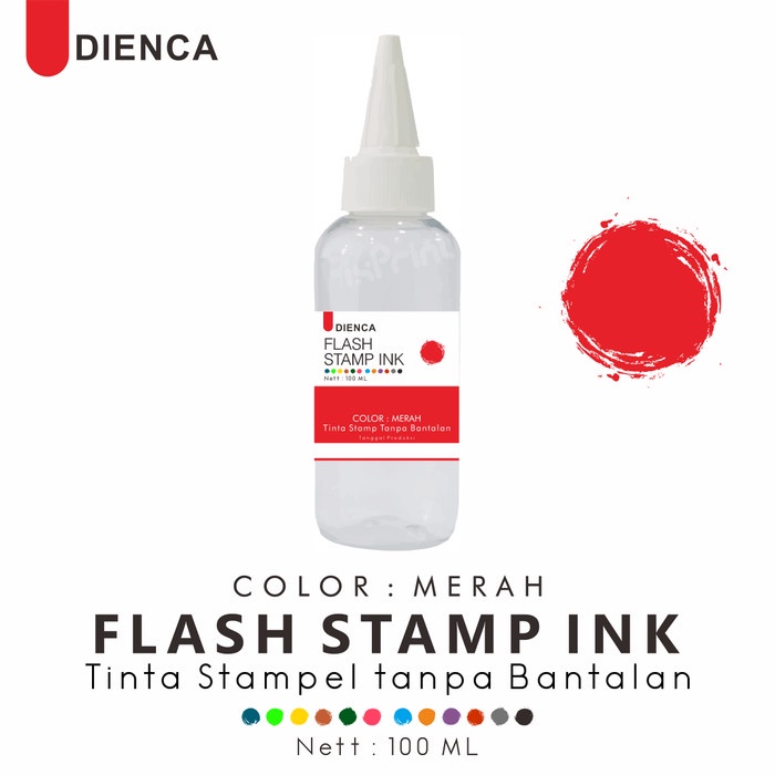 

Tinta Tinta Stempel Flash Dienca Official 100 Ml Warna Merah