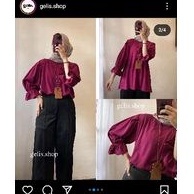 Preloved gelis.shop GAMALIA PUFFY magenta ori by gelis shop ya
