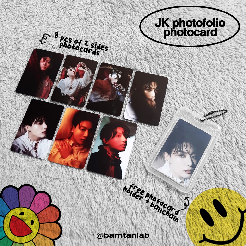 PC PHOTOCARD PHOTOFOLIO UNOFFICIAL BTS RM JIN SUGA J-HOPE JIMIN V JUNGKOOK (8 PHOTOCARD + PC HOLDER)
