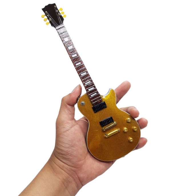 Miniatur Gitar Gibson Les Paul Gold Top The Edge U2